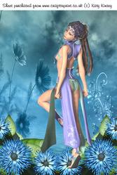 Cornflower Pixie A4 Card Front