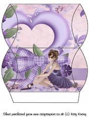 Ballerina Ribbons in Lilac Pillow Box