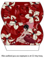 Ballerina Ribbons in Red Pillow Box