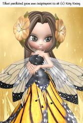 Blossom Fairy in Yellow A4 Card Front #2