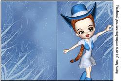 Line Dancer in Blue A5 Print and Fold Card