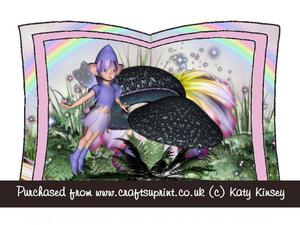 Pippa Pixie in Purple Book Card and Decoupage