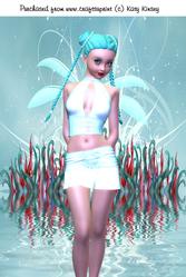 Teenage Fairy in Turquoise A4 Card Front