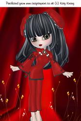 Little China Girl in Red A4 Card Front