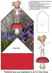 Sweet Fairy on Toadstool Pop Up Spring Card