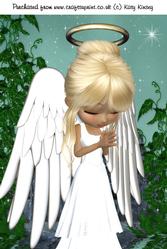 Little Praying Angel A4 Card Front