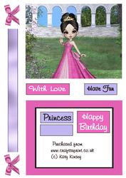 Princess Caelia in Pink Shaker Card