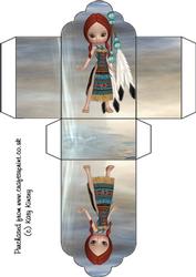 Cute Native American Girl Tag Box