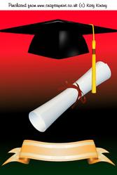 Graduation Cap and Scroll A4 Card Front