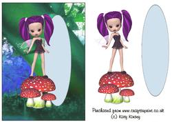 Cute Fairy on Toadstool Card Topper
