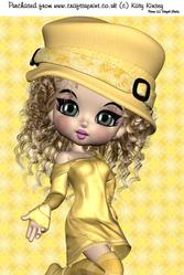 Emily in Yellow A4 Card Front #2