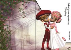 Romeo and Juliet Shaped Front Print and Fold Card