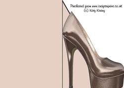 High Heeled Shoe Shaped Front Card in Brown