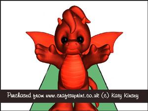 Little Welsh Dragon 3D Triangle Stand Up Pyramid Card Kit