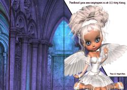 Suzy Angel Shaped Front Card