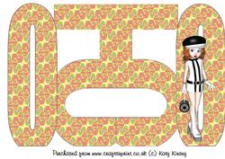 Groovy 60's Girl 50th Birthday Number Shaped Card