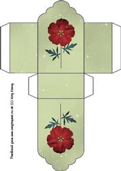 Pretty Red Flower Tag Box