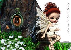 Maisies Fairy Hideaway Shaped Front A5 Print and Fold Card