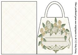 Butterfly and Flowers Handbag Card