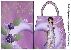 Elf Princess in Lilac Handbag Card