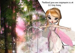 Lacey Fairy Shaped Front A5 Print and Fold Card