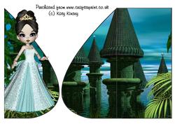 Princess Caelia in Ice Blue Tear Drop Card