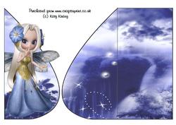Blossom Fairy in Blue Tear Drop Card