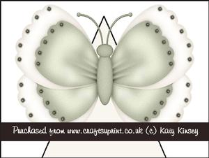 Sage and Cream Butterfly 3D Stand Up Pyramid Card Kit