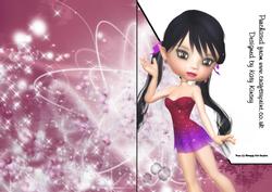 Adele Fairy A5 Shaped Front Print and Fold Card