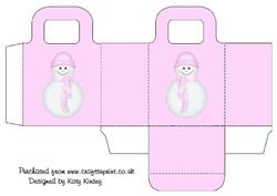 Pastel Pink Snowman Gift Bag