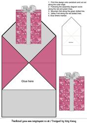 Pink Birthday Present Pop Up Spring Card