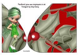 Holly Christmas Tear Drop Card