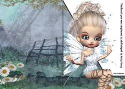 Leah Fairy A5 Shaped Front Print and Fold Card