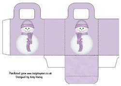 Cute Pastel Lilac Snowman Gift Bag