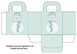 Cute Pastel Blue Snowman Gift Bag