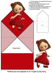 Red Party Dress Pop Up Spring Card