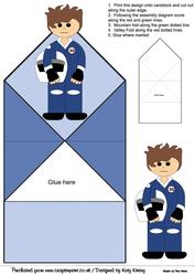 Motor Racer in Blue Pop Up Spring Card
