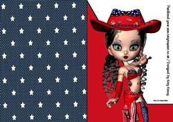Virginia Cowgirl A5 Shaped Front 4th July Print & Fold Card