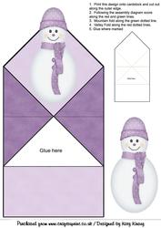 Pastel Lilac Snowman Pop Up Spring Card