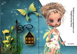 Phoebe Fairy A5 Shaped Front Print and Fold Card