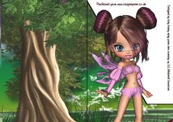 Lunette Fairy A5 Shaped Front Print and Fold Card