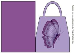 Purple Butterfly Handbag Card