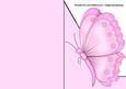 Pink Butterfly A5 Shaped Front Print and Fold Card