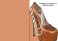 High Heel Shoe with Pearls Shaped Front Card in Bronze