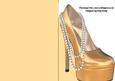 High Heel Shoe with Pearls Shaped Front Card in Yellow