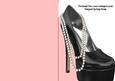 High Heel Shoe with Pearls Shaped Front Card in Black