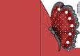 Red and Black Butterfly A5 Shaped Front Print and Fold Card