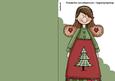 Christmas Angel with Tree A5 Shaped Front Print Fold Card