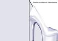 High Heel Shoe Print and Fold Shaped Front Card in Silver