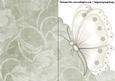 Cream and Sage Butterfly A5 Shaped Front Print and Fold Card